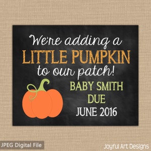 Pumpkin Pregnancy Announcement. We're Adding a Little Pumpkin to Our ...