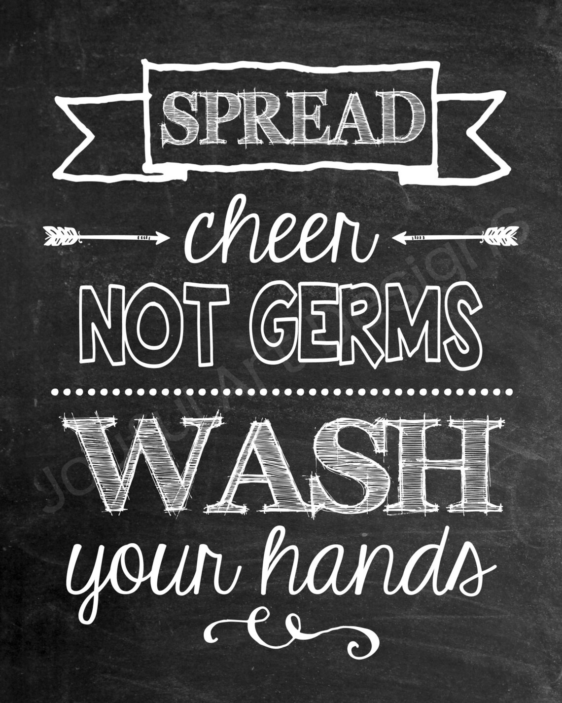 Bathroom Chalkboard Sign. Bathroom Decor Spread Cheer Not - Etsy