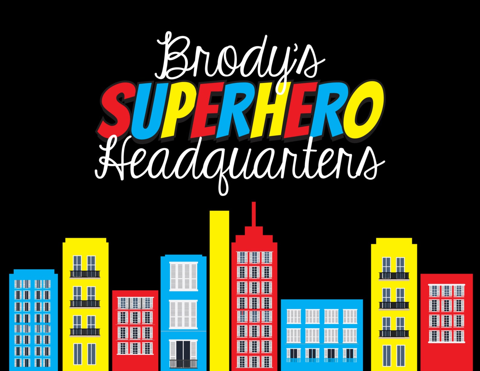 Superhero Headquarters PRINTABLE. Superhero Birthday Party. - Etsy