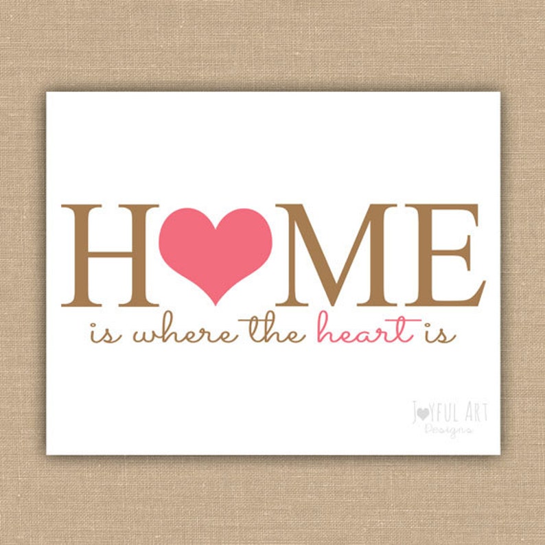Home is Where the Heart is Wall Art. Home Decor Printable. Etsy