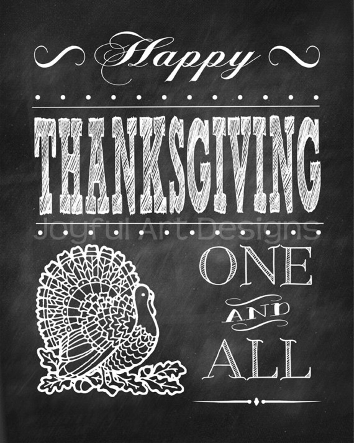 Happy Thanksgiving Chalkboard PRINTABLE. Turkey Fall Decor. Home Decor ...