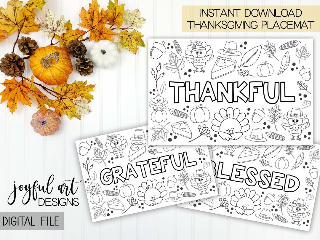 Printable Thanksgiving Placemats 8.5x11 and 11x17 THREE - Etsy