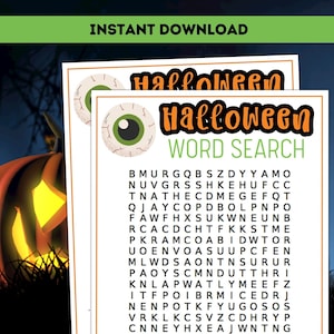 Halloween Word Search / Halloween Party Games / Printable Halloween Games / Halloween Activities for Kids & Adults / Halloween Puzzles