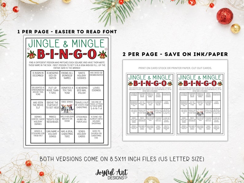 Jingle and Mingle Bingo Christmas Game, Find Someone Who Bingo Game ...
