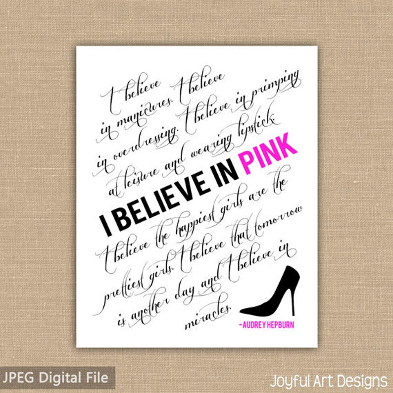 Audrey Hepburn Pink Quote Audrey Hepburn quote Audrey hepburn