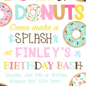 Dunk and Donuts Birthday Invitation. Donut Party Invitations. Donut Boy Birthday. Donut Party Supplies. Printable Invitations & Thank You image 7