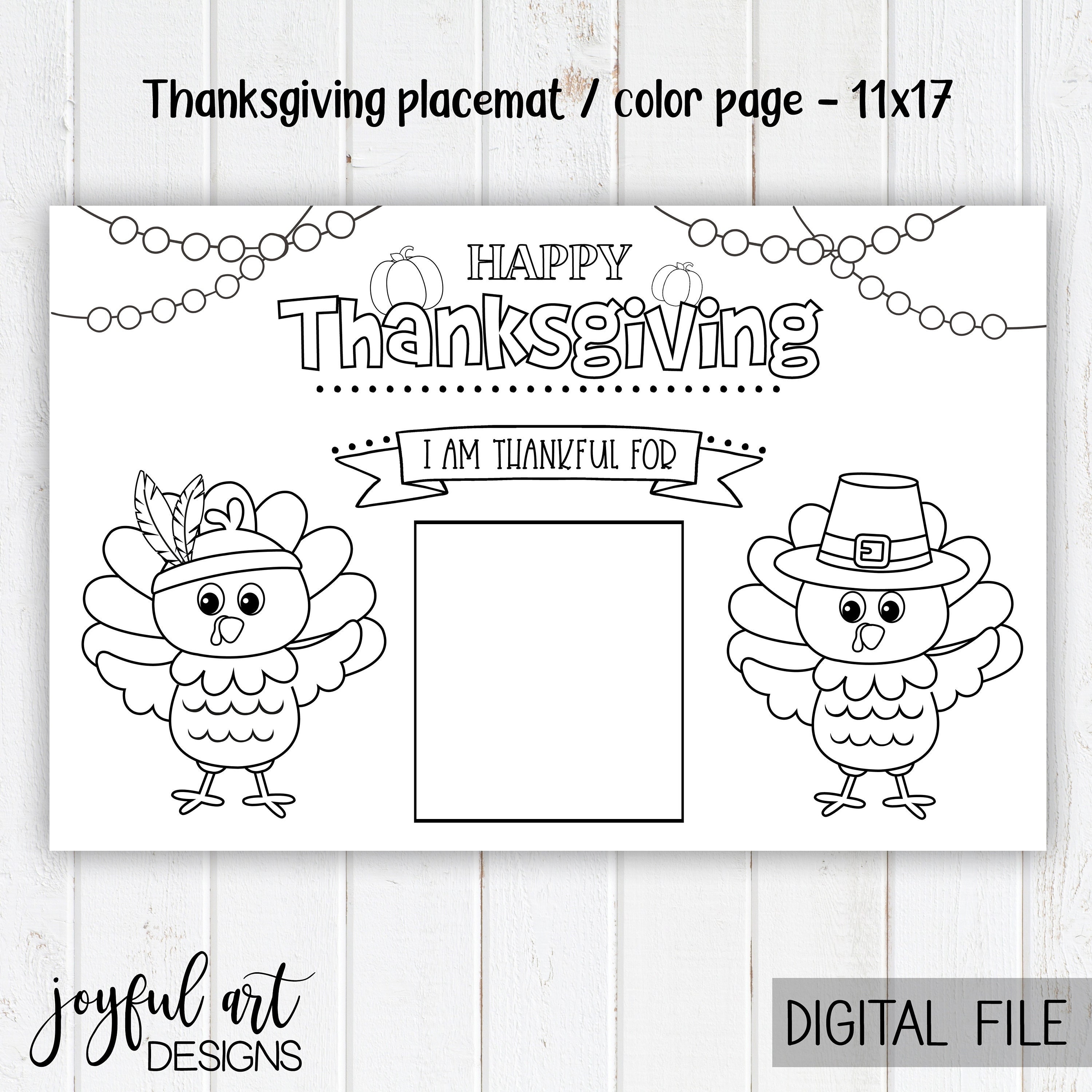 printable thanksgiving placemat, kid's thanksgiving placemat