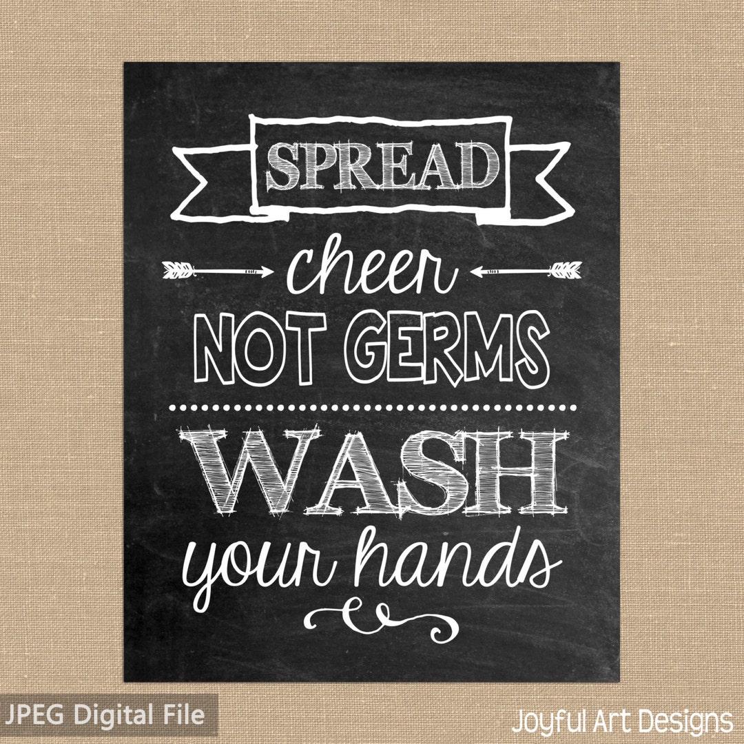 Bathroom Chalkboard Sign. Bathroom Decor Spread Cheer Not Germs Wash ...