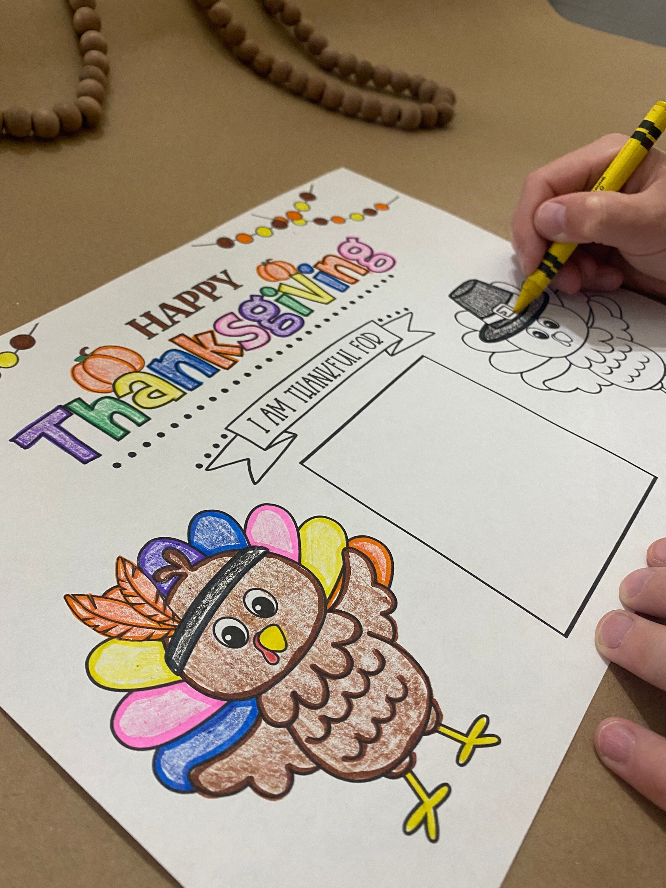 Printable Thanksgiving Placemat, Kid's Thanksgiving Placemat ...