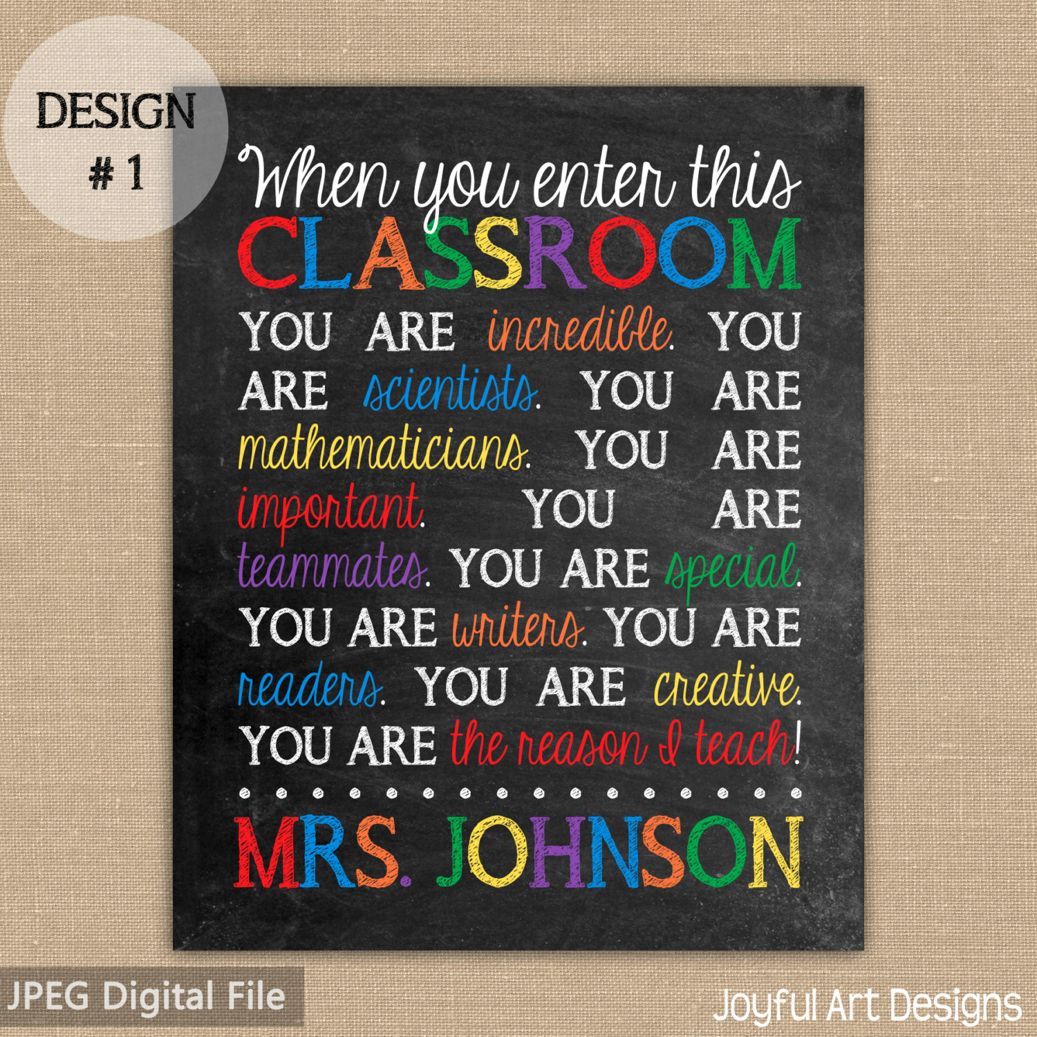 When You Enter This Classroom You Are PRINTABLE. Chalkboard Sign ...