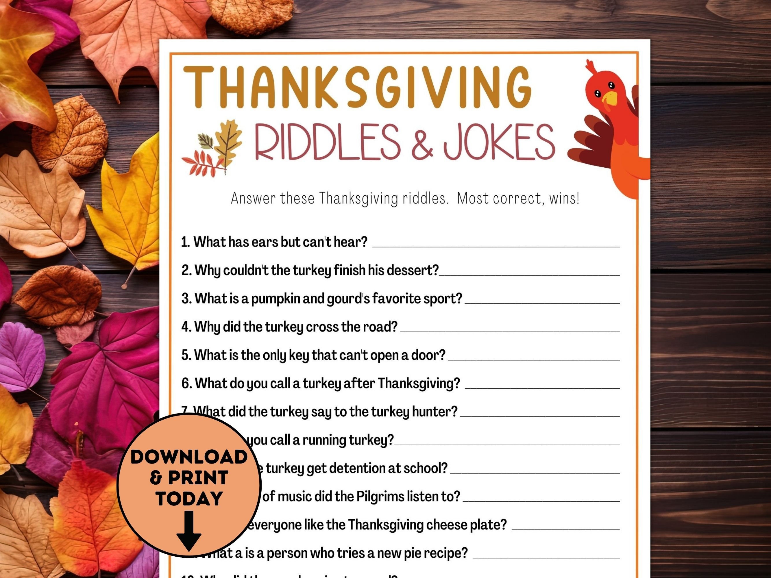 thanksgiving riddles / thanksgiving riddle me this trivia game