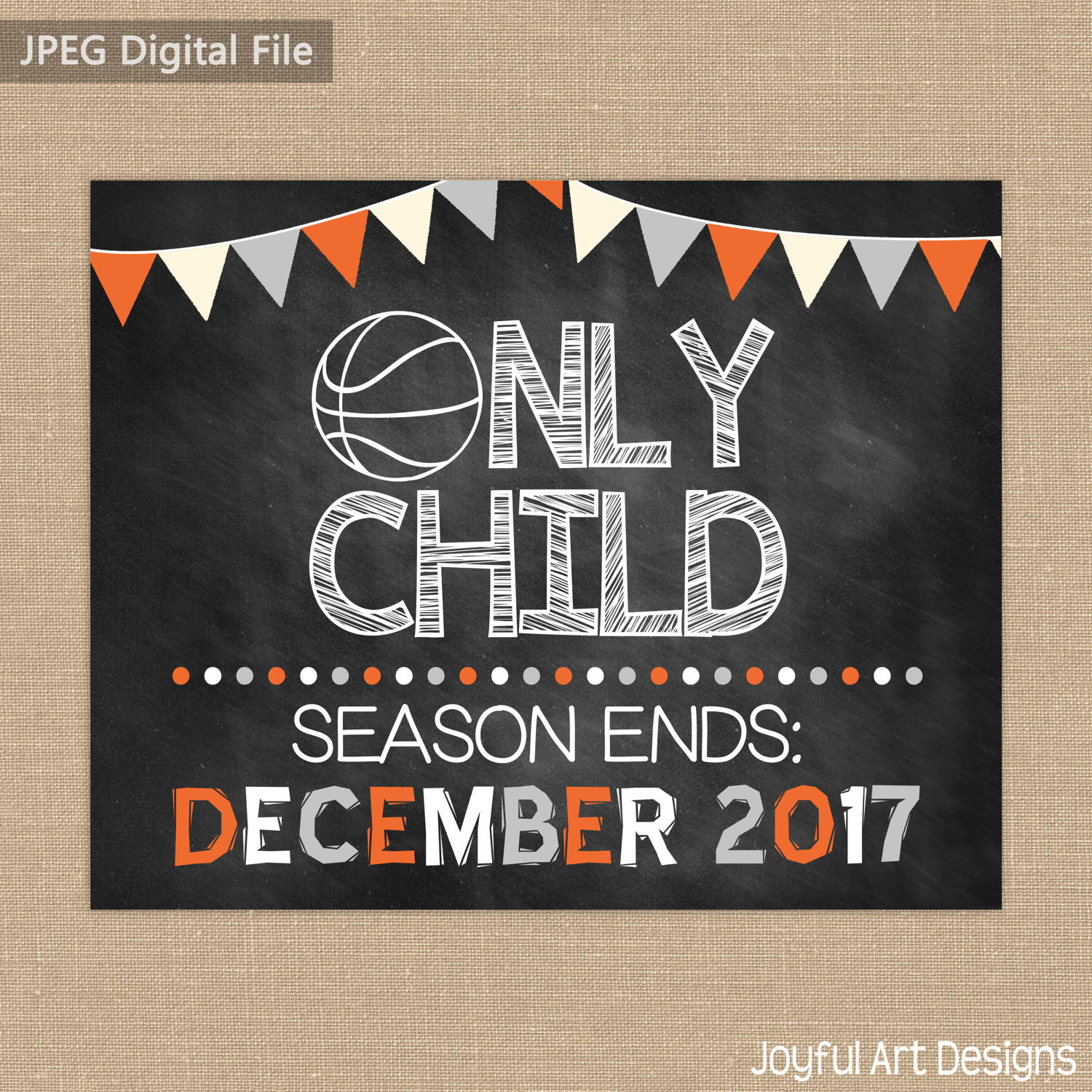 Basketball Pregnancy Announcement. Only Child Expiring. Season Etsy