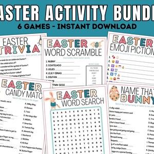 Easter Printable Games / Easter Games Bundle / Easter Kids Games / Easter Classroom Games / Easter Activities for Kids / Bunny / Bundle