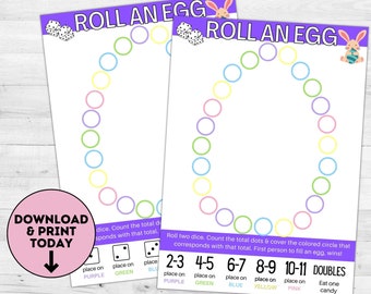 Easter Game / Roll An Egg Candy Dice Game / Easter Party Games / Easter Party Printable Game / Easter Classroom Games / Games for Kids