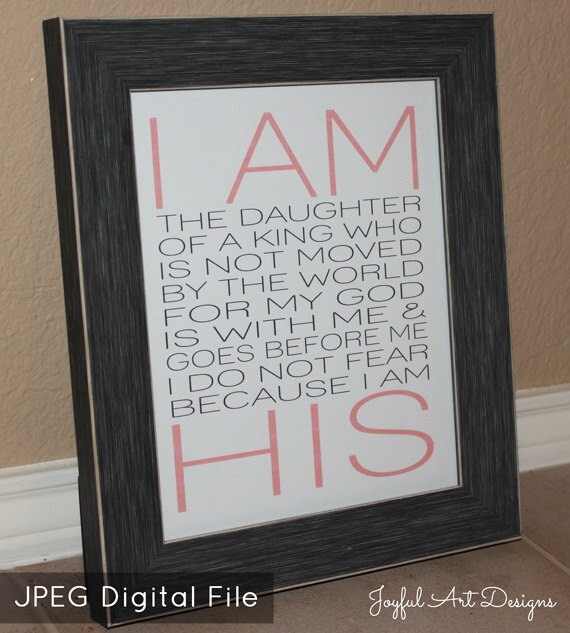 I Am His PRINTABLE. Christian Wall Art. Nursery Wall Art. Etsy