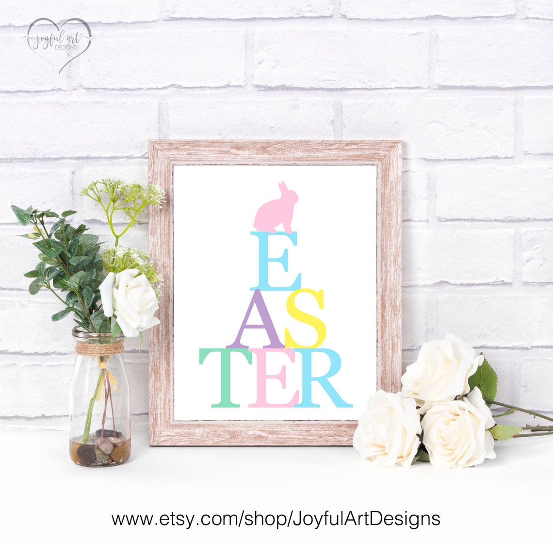 Easter Bunny PRINTABLE. Easter Wall Art. Easter Decor. Easter Etsy