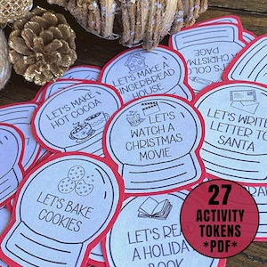 Printable Advent Activity Cards for Kids / Christmas Advent Calendar / Christmas Bucket List / Christmas Countdown / Elf Activity Ideas