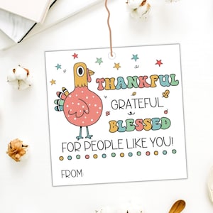 Dankbar Dankbar gesegnet Karte / Danksagungs-Geschenkanhänger zum Ausdrucken / Erntedankfest Geschenkanhänger / Erntedankfest Geschenkanhänger / Erntedankfest Geschenkanhänger