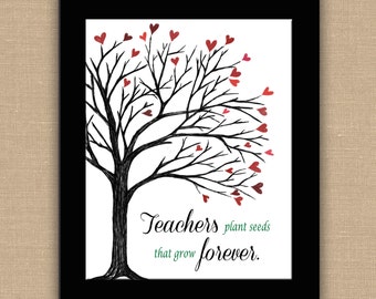 Teachers Plant Seeds That Grow Forever PRINTABLE. Custom Teacher Name. Teacher Appreciation. Classroom Decor. Teacher Wall Art. Any size.