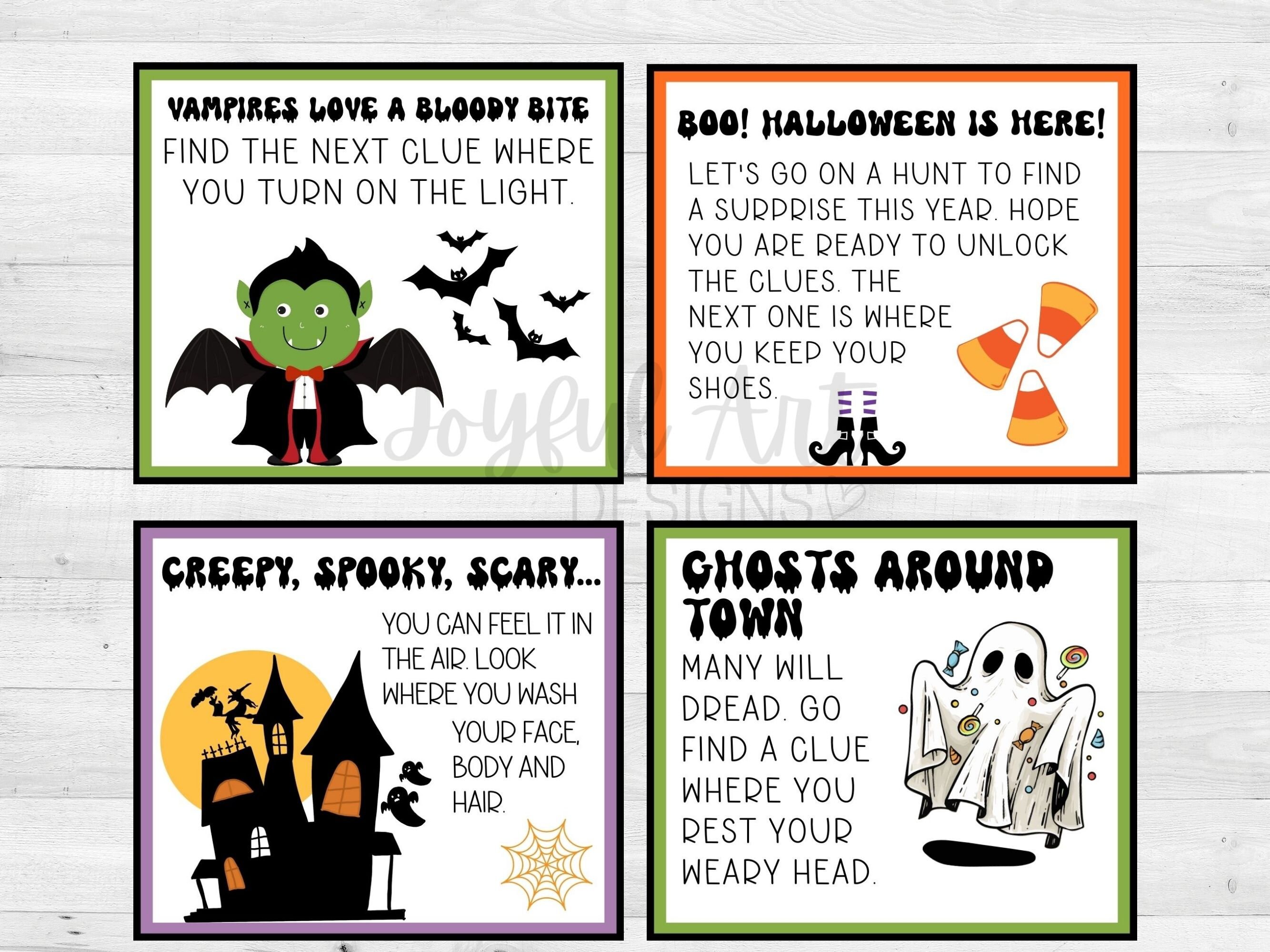 Halloween Scavenger Hunt for Kids / Indoor Treasure Hunt / Halloween ...