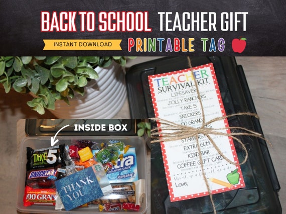 Back to School Teacher Gift / Teacher Survival Kit / Candy Gift Tag / Teacher Gifts / Teacher Gift Ideas / Candy Gifts / Instant Download