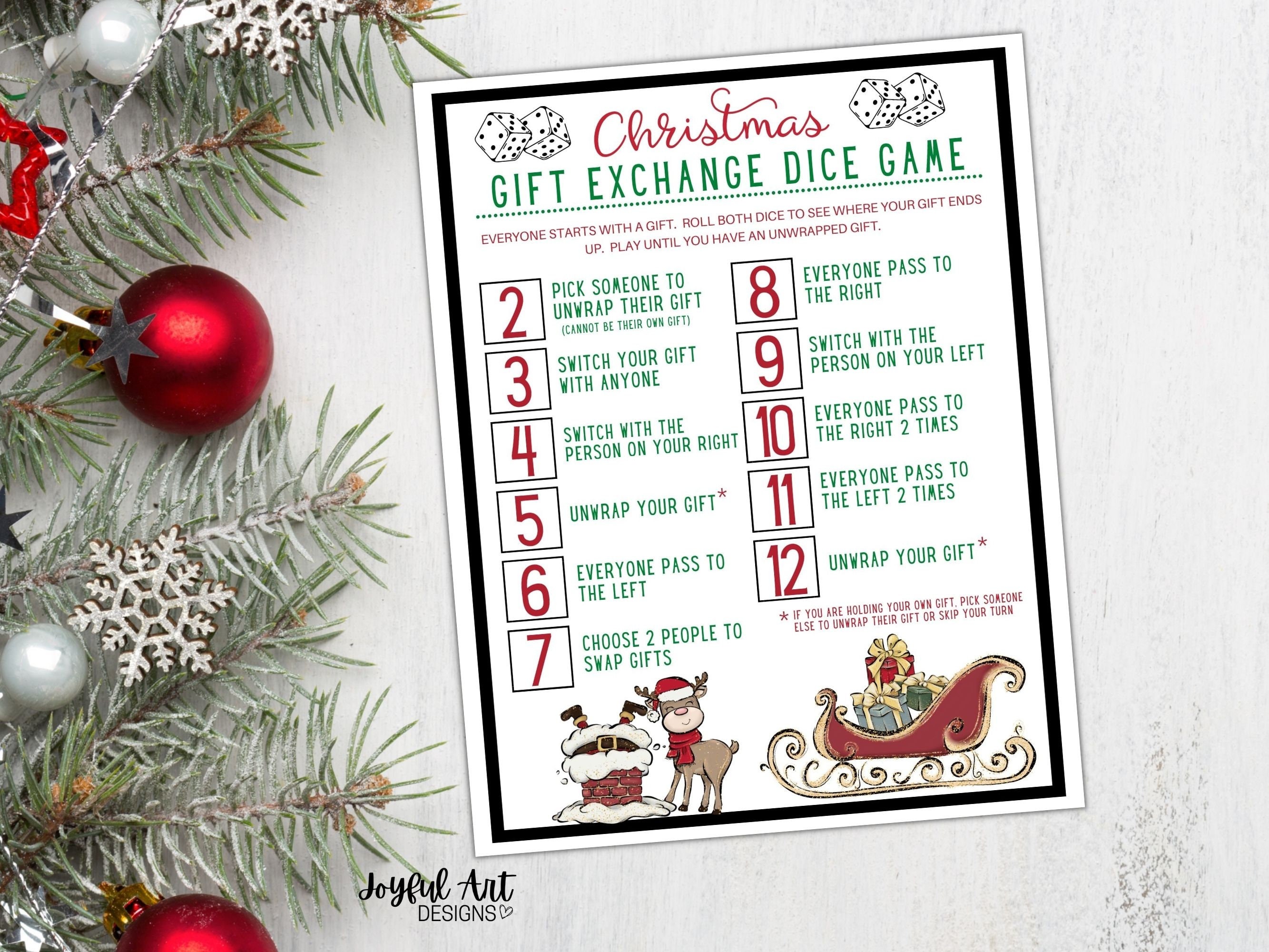 Christmas Gift Exchange Dice Game - The Activity Mom