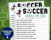 Soccer Riddles and Jokes / Printable Soccer Team Party Games / Soccer Games for Kids & Adults / World Cup Activities / Birthday Games