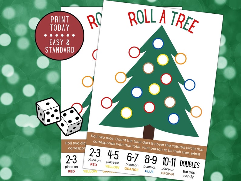 Christmas Games for Kids, Roll A Tree Dice Game, Christmas Games for Family, Christmas Games for School, Games with Candy, Holiday Games image 3