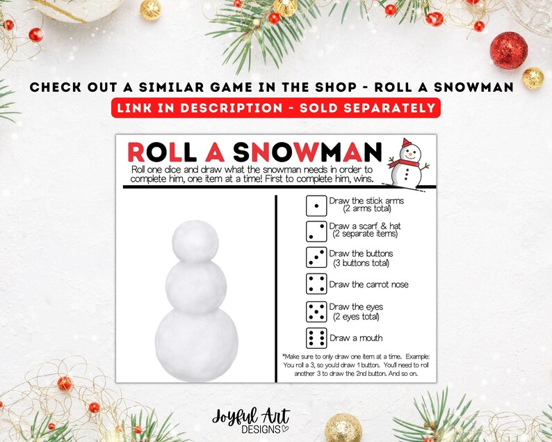 Christmas Games for Kids, Roll A Tree Dice Game, Christmas Games for Family, Christmas Games for School, Games with Candy, Holiday Games image 7