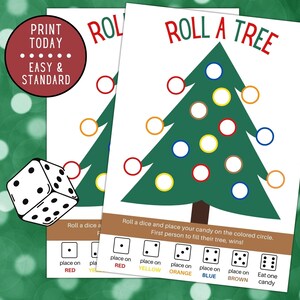 Christmas Games for Kids, Roll A Tree Dice Game, Christmas Games for Family, Christmas Games for School, Games with Candy, Holiday Games image 2