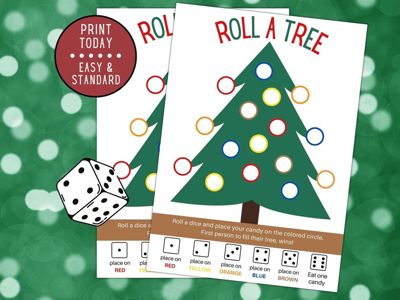 Christmas Games for Kids, Roll A Tree Dice Game, Christmas Games for Family, Christmas Games for School, Games with Candy, Holiday Games image 2