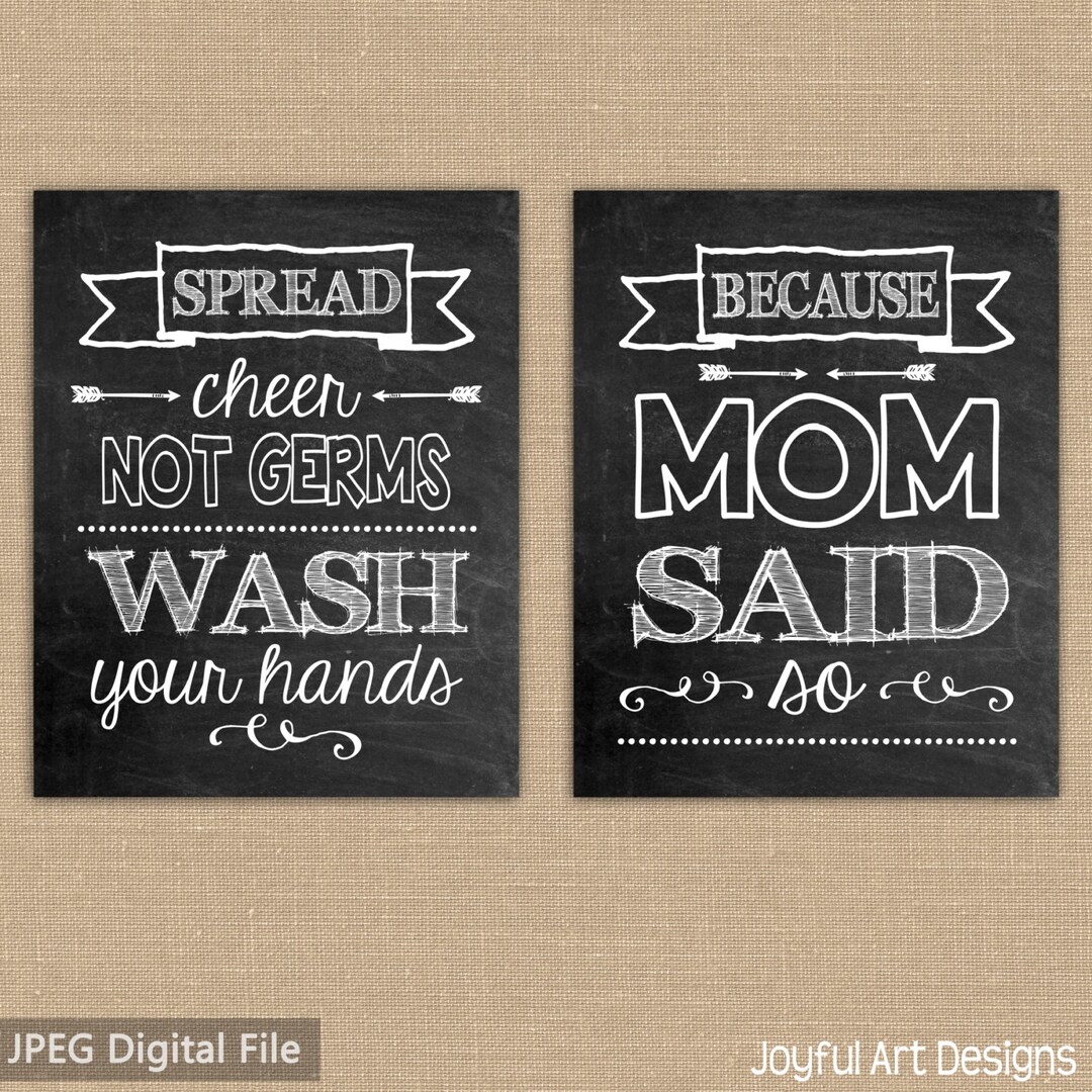 Bathroom Chalkboard Sign. Bathroom Decor Spread Cheer Not Germs Wash ...