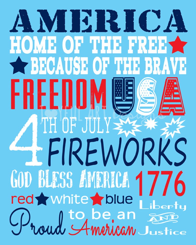 4th of July Subway Art PRINTABLE Sign. Fourth of July - Etsy
