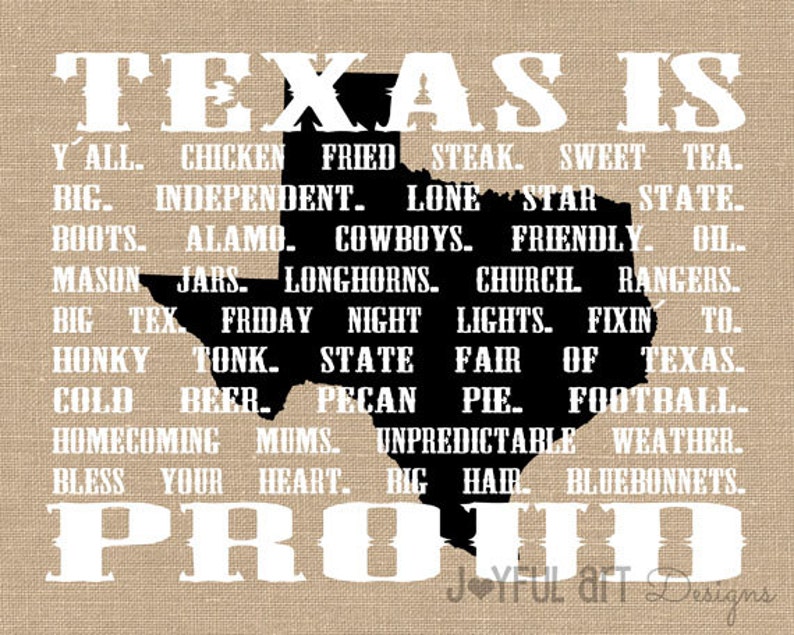 Texas Words PRINTABLE. List of Words that describe Texas on Etsy