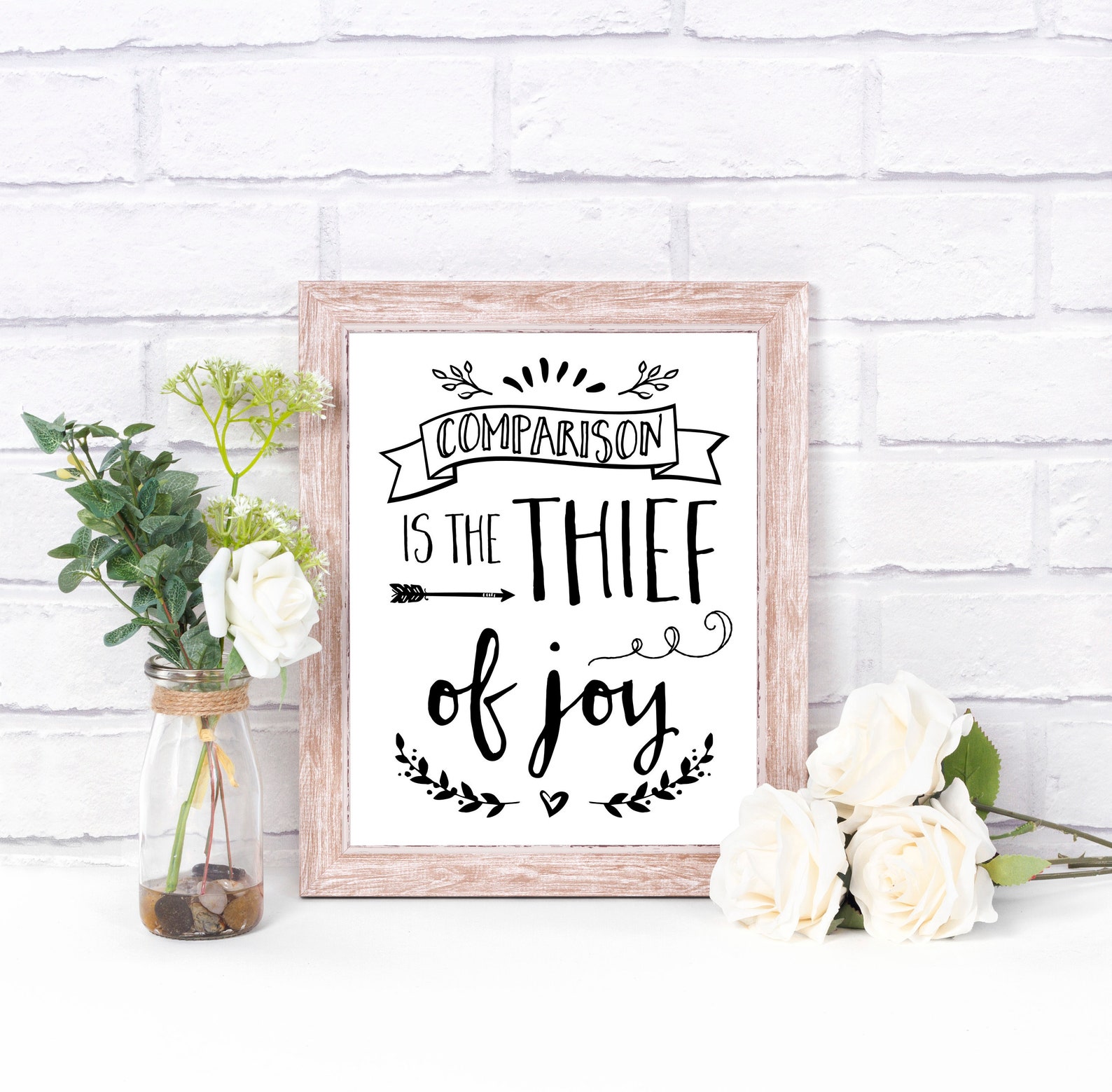 Comparison is the Thief of Joy PRINTABLE Chalkboard Sign. Etsy