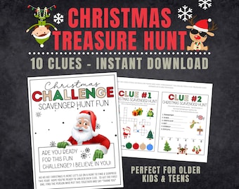 Christmas Treasure Hunt for Older Kids / Santa Gift Hunt / Indoor Christmas Treasure Hunt / Santa Treasure Hunt Gift / Kid Treasure Hunt