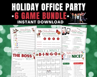 Holiday Office Party Game Bundle / Office Work Party Games / Printable Christmas Games for Work / Games for Adults / Work Party Games