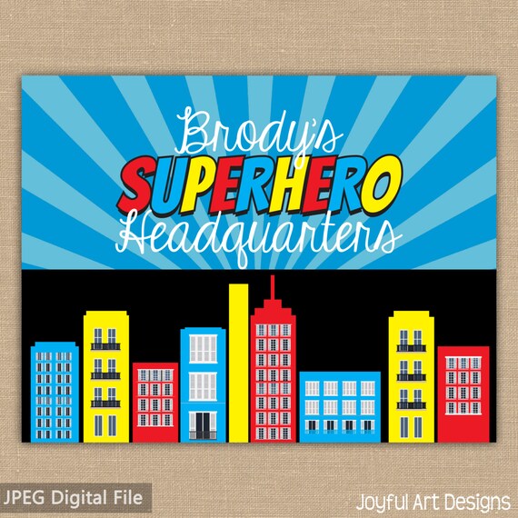 superhero headquarters printable superhero birthday party etsy party city headquarters