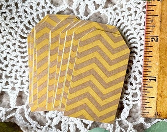 70 étiquettes cadeaux Chevron jaune, étiquettes en papier Kraft, étiquettes d'expédition, étiquettes en papier, étiquettes d'étiquette, étiquettes de colis, emballage cadeau Scrapbooking