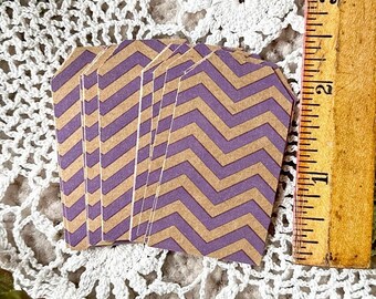 70 Purple Chevron Gift Tags, Kraft Paper Tags, Shipping Tags, Paper Labels, Tag Labels, Parcel Tags, Packaging Gift Wrapping Scrapbooking