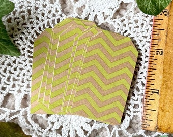 70 Bright Green Chevron Gift Tags, Kraft Paper Tags, Shipping Tags, Paper Labels, Tag Labels, Parcel, Packaging Gift Wrapping Scrapbooking