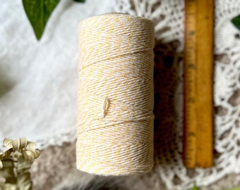240 Yards Light Yellow Baker’s Twine - Yellow & White, Wedding Spool Packaging Gift Wrapping Scrapbooking Wedding Party