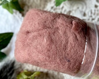 2 oz Rose Brown Felting Wool No. 63 - Needle Felting, Felting Supplies, Bulk Wool, Corriedale Crafting Felt Supplies Scrapbooking