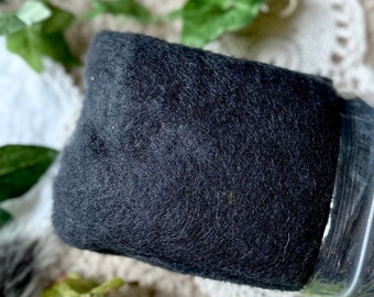 2 oz Dark Gray Felting Wool No. 76/77 - Needle Felting, Felting Supplies, Bulk Wool, Corriedale Crafting Felt Supplies Scrapbooking