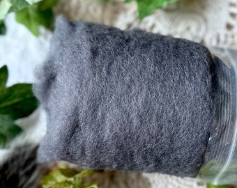 2.25 oz Gray Felting Wool No. 75 - Needle Felting, Felting Supplies, Bulk Wool, Corriedale Crafting Felt Supplies Scrapbooking