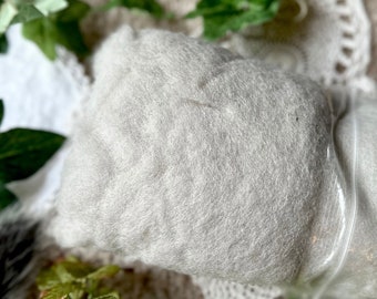 1,75 oz Light Grey Felting Wool No. 73 - Feutrage à l'aiguille, Fournitures de feutrage, Laine en vrac, Corriedale Crafting Felt Supplies Scrapbooking