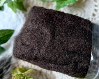 2 oz Extra Dark Brown Felting Wool No. 71 - Needle Felting, Felting Supplies, Bulk Wool, Corriedale Crafting Felt Supplies Scrapbooking