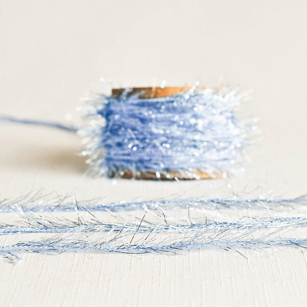 Tinsel Twine in Light Blue - 6 Yards - Baby Pastel Pale Ribbon Metallic Garland Decorative Packaging Gift Wrapping Wedding Fun Party Decor