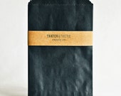 Paper Bags in Solid Black - Set of 20 - 5x7 Party Favor Kraft Gift Wrapping Halloween Packaging Embellishment Sacks Merchandise