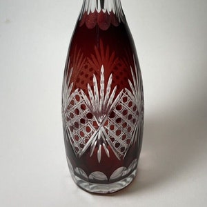 Cristalleria Ann Primrose Murano Ruby Red Glass Decanter with Added Stopper 13&quot;